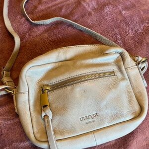 Margot Cream Leather Crossbody Bag